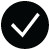 Icono de marca de verificación en negro